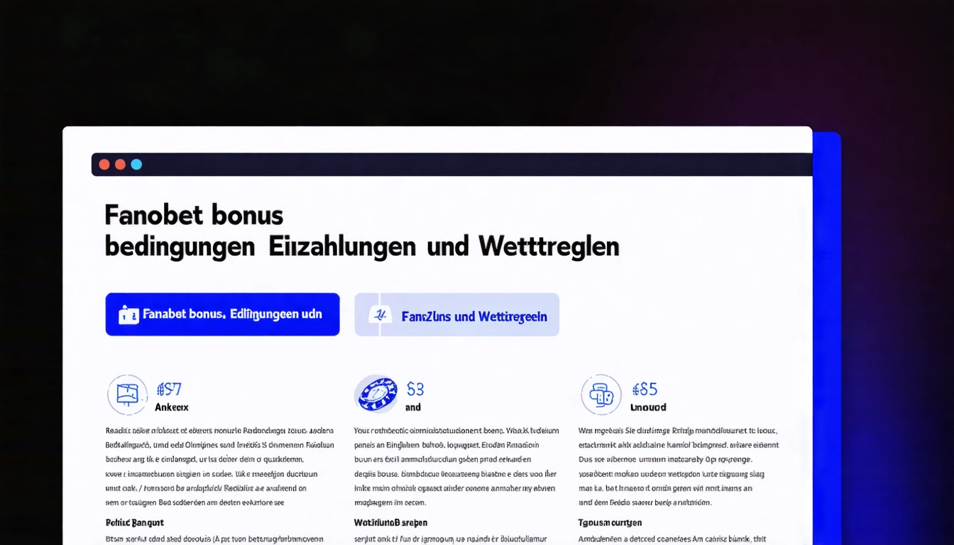 Fanobet bonus Bedingungen Einzahlungen und Wettregeln